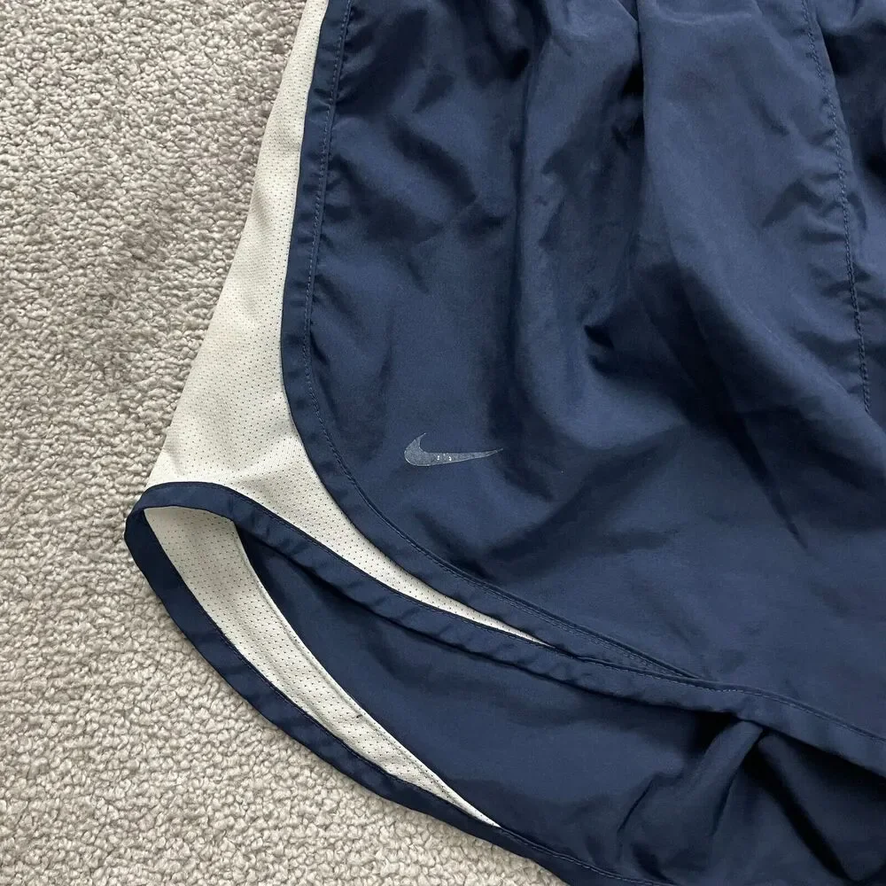 Nike Dri Fit Active Shorts Womens Medium Blue Elastic Waist Running 26x3